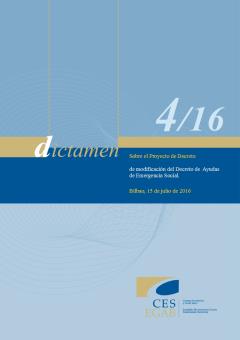 Dictamen 4/16 sobre el Proyecto de Decreto de modificación del Decreto de Ayudas de Emergencia Social